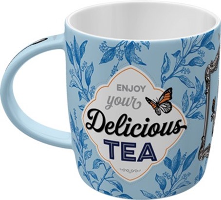 Mok met daarop de tekst: Enjoy your delicious tea.