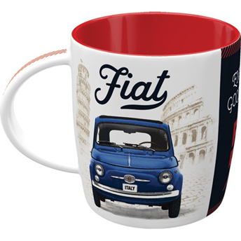 Mok met de tekst Fiat en een afbeelding van een Fiat