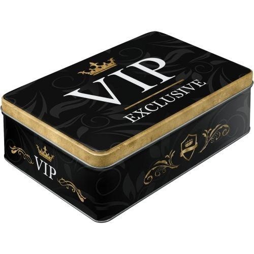 Plat opbergblik met de tekst VIP exclusive